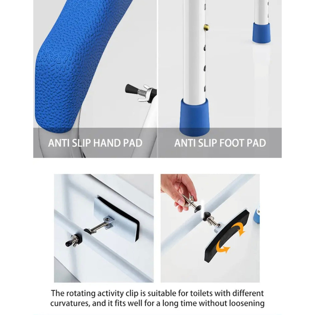 Toilet Safety Rail, Adjustable Support Handrail for Elderly, Handicap, Disabled Standing Aid Toilet Safety Rail, Adjustable Support Handrail for Elderly, Handicap, Disabled Standing Aid
