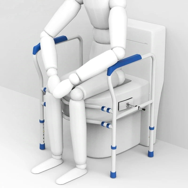Toilet Safety Rail, Adjustable Support Handrail for Elderly, Handicap, Disabled Standing Aid Toilet Safety Rail, Adjustable Support Handrail for Elderly, Handicap, Disabled Standing Aid