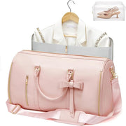 A Travel Duffle Bag with Cloth and a Shoe Organizer.