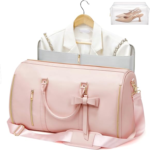 A Travel Duffle Bag with Cloth and a Shoe Organizer.