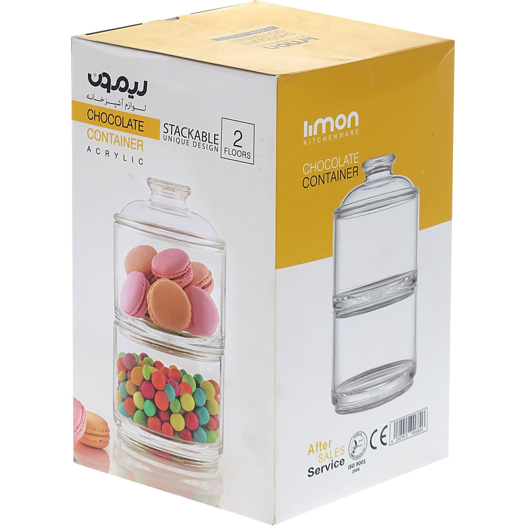 Acrylic Chocolate Container, Stackable 2 Layer Candy Nuts Storage Jar Acrylic Chocolate Container, Stackable 2 Layer Candy Nuts Storage Jar