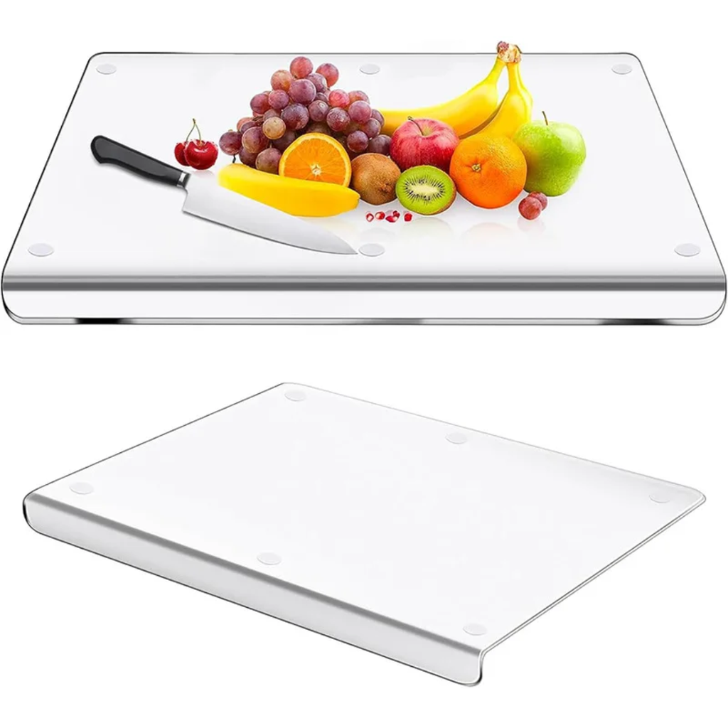 Acrylic Cutting Board, Transparent Chopping Board with Anti-Slip Stop Edge Acrylic Cutting Board, Transparent Chopping Board with Anti-Slip Stop Edge