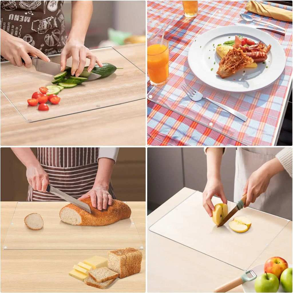 Acrylic Cutting Board, Transparent Chopping Board with Anti-Slip Stop Edge Acrylic Cutting Board, Transparent Chopping Board with Anti-Slip Stop Edge