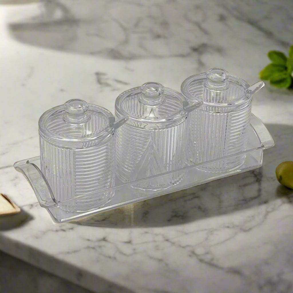 3 Pcs Acrylic Seasoning Pot.