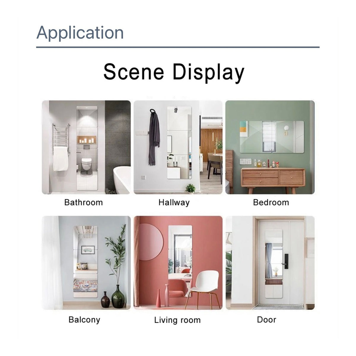 Different installation options for HD Self-Adhesive Acrylic Mirror Tiles