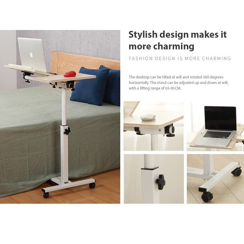 Collage showcasing the stylish design features of the Adjustable Overbed Laptop Stand Table