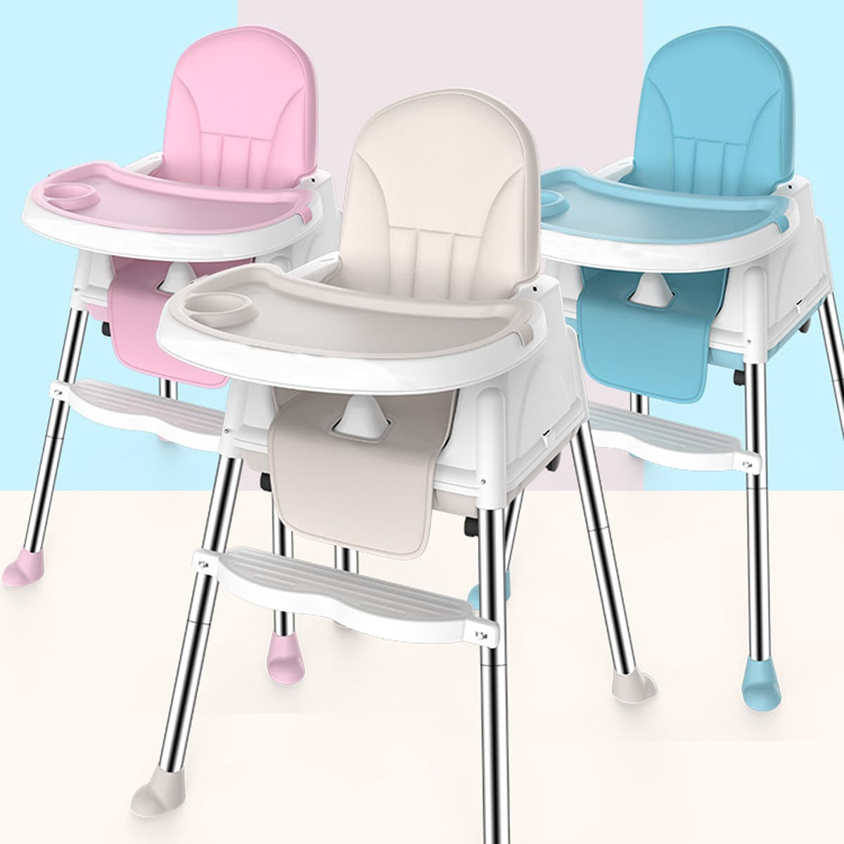 Adjustable Kids Multi-functional Feeding Chair In 3 Variants.