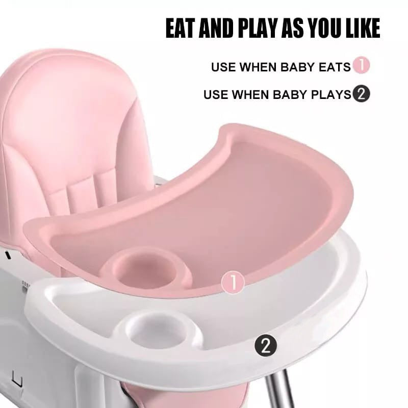 Tray Of Adjustable Kids Multi-functional Feeding Chair.