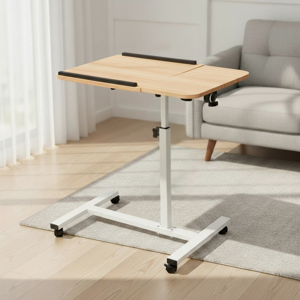 Adjustable Overbed Laptop Desk with Wheels.