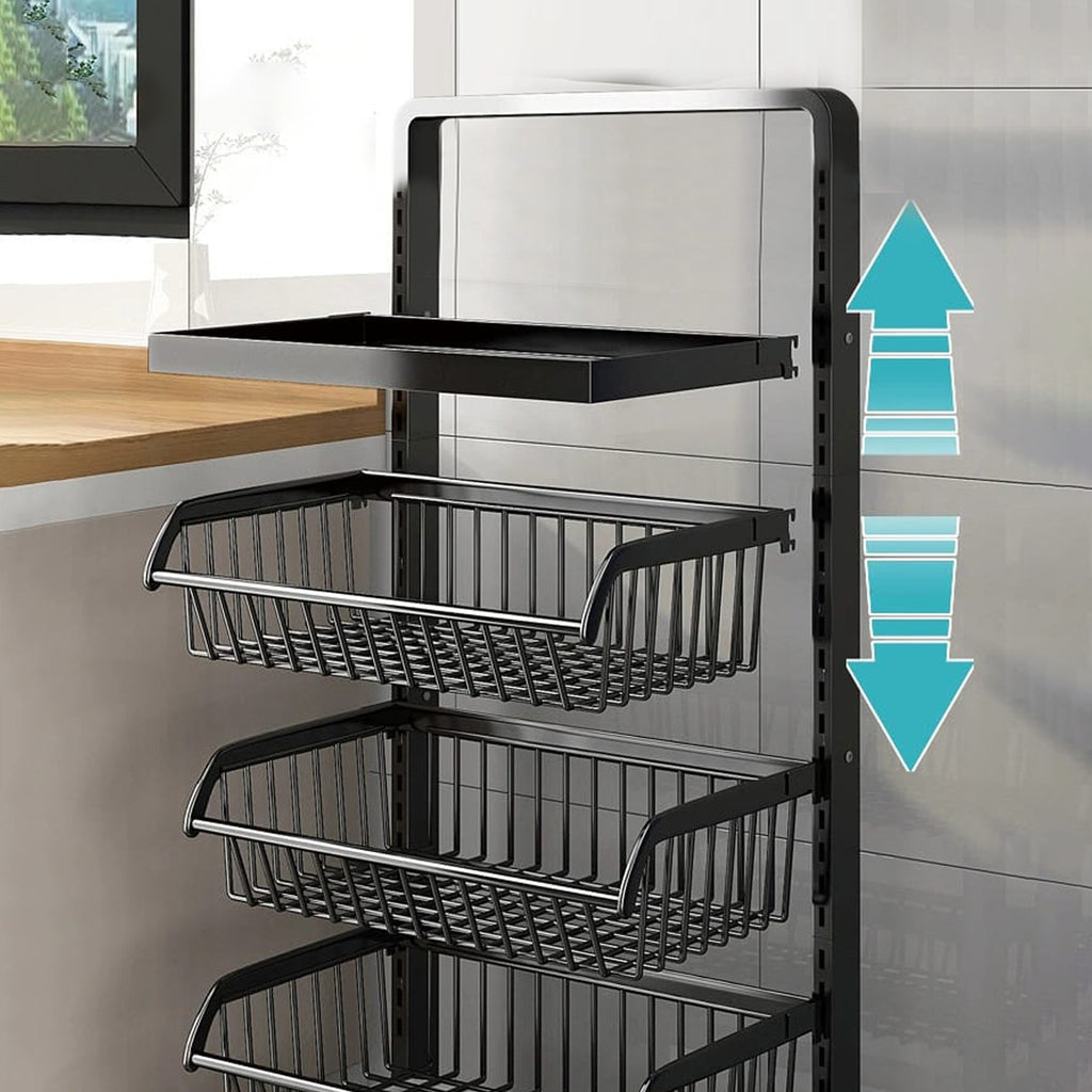Kitchen Adjustable Stackable Racks Adjustable Fruit Vegetable Basket Cart - Stackable Home Storage Rack f