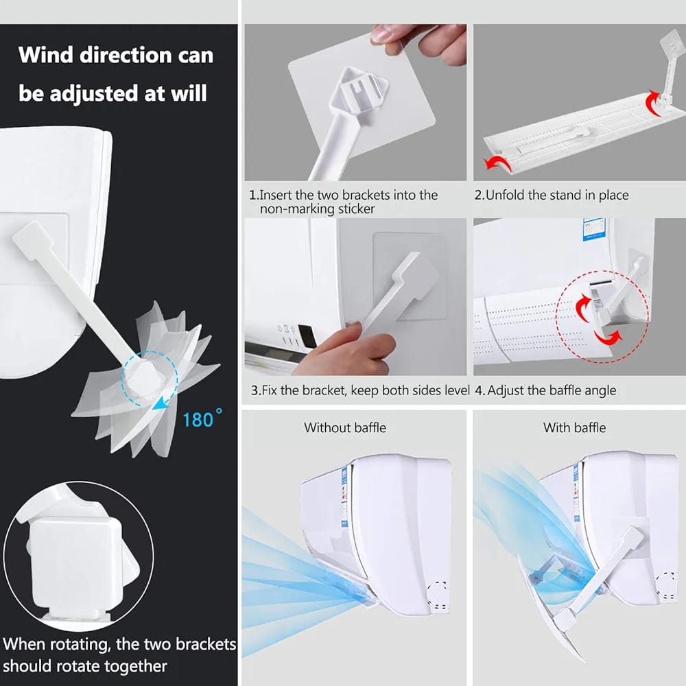 Fixing Of Air-Conditioner Wind Deflector Shield Baffle.