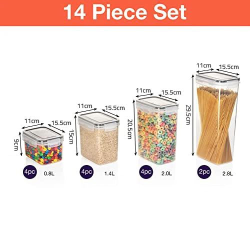 14 piece set size Airtight Food Storage Container 