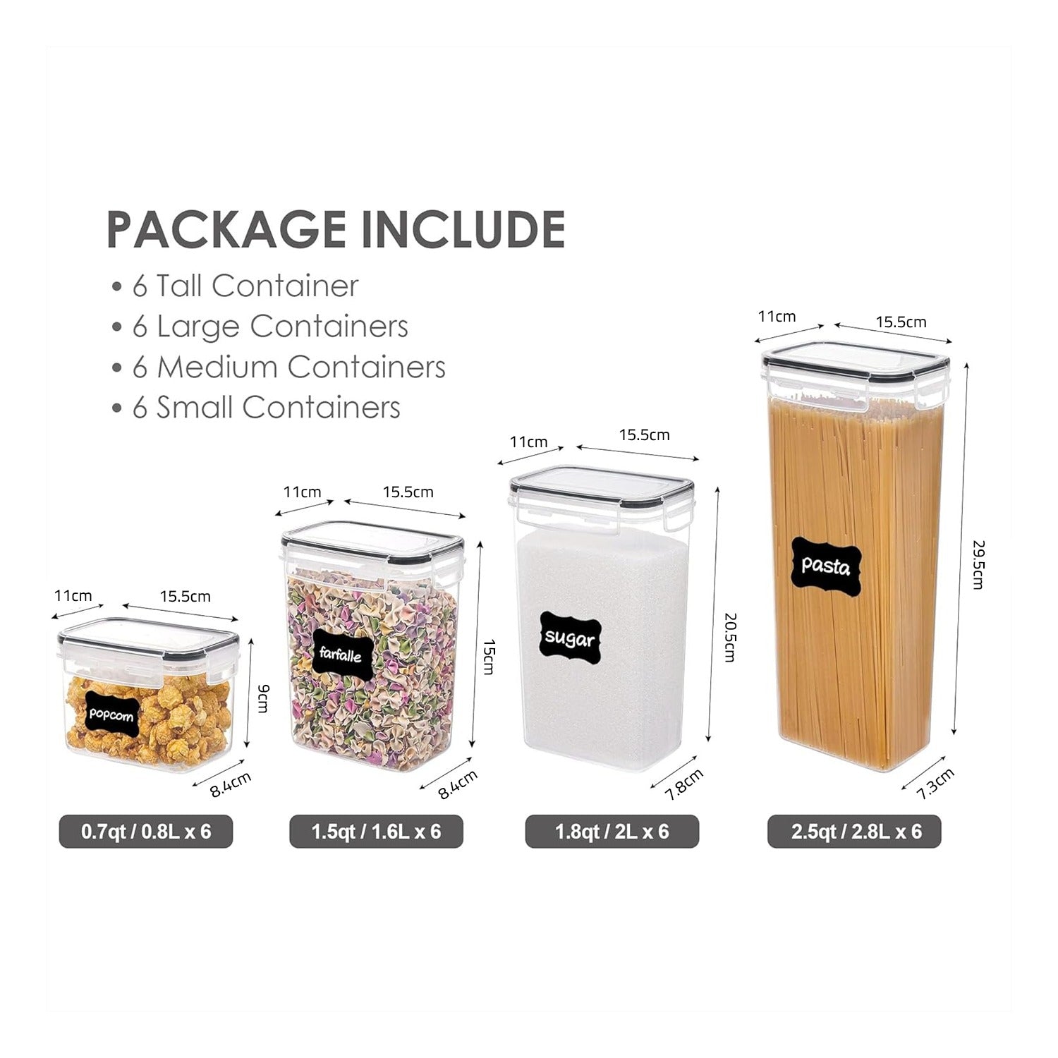 Airtight Food Storage Container package includes