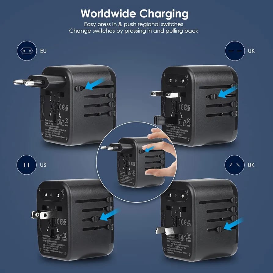 ease of use of an All-in-One Universal Travel Adapter with Multiple USB Ports