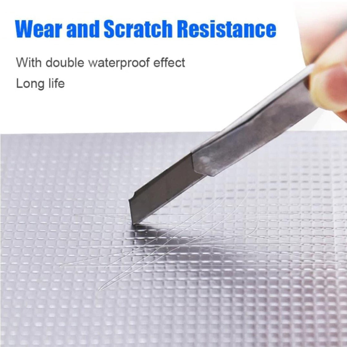 A Person is Testing Scratch Resistance Of Aluminium Foil Waterproof Tape.