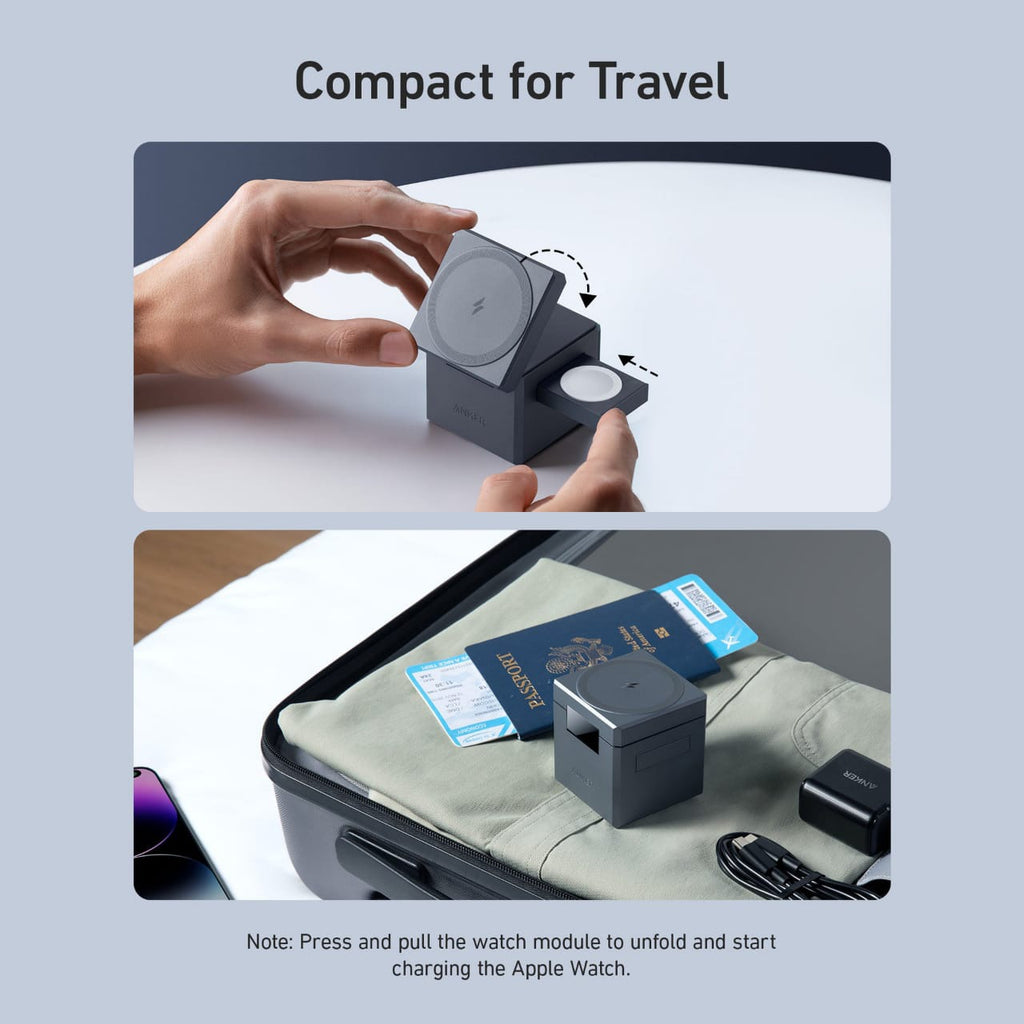 Anker 3-in-1 Cube with MagSafe – 15W Fast Wireless Charger for iPhone, Apple Watch & AirPods - Y1811HA1 Anker 3-in-1 Cube with MagSafe – 15W Fast Wireless Charger for iPhone, Apple Watch & AirPods - Y1811HA1