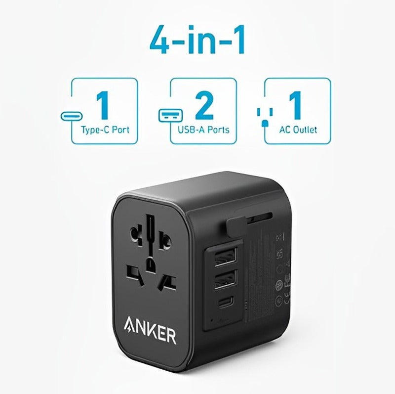Anker 312 Outlet Extender Travel Adapter  A9212K11 with various port types