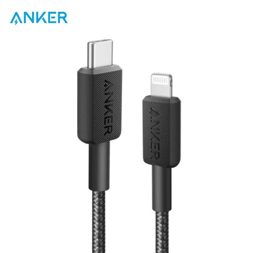 Anker 322 USB-C to Lightning Cable Braided 0.9 Meter A81B5H11 in black color