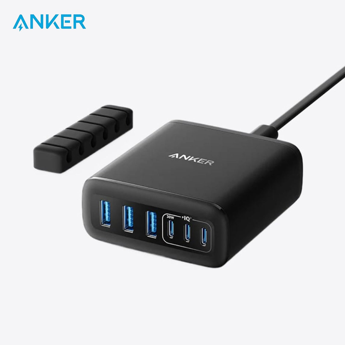 Anker 6-Port Multi-Device Fast Charger and Cord Management Organizer