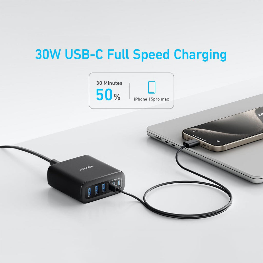 Anker 6-Port Multi-Device Fast Charger (112W, GaN), 3 USB-C & 3 USB-A Ports, A2154K11 Anker 6-Port Multi-Device Fast Charger (112W, GaN), 3 USB-C & 3 USB-A Ports, A2154K11