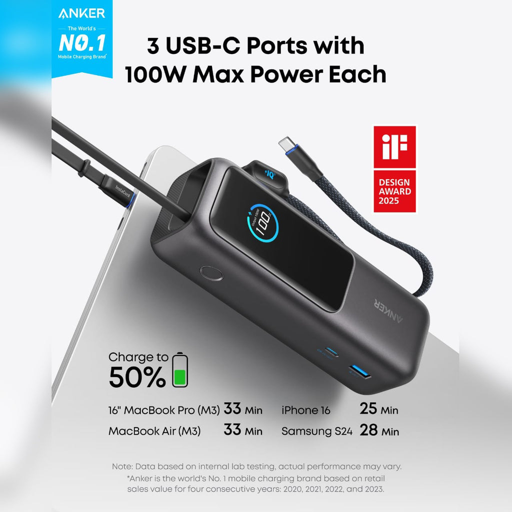 Anker High-Power Multi-Device Charging Laptop Power Bank - A1695H11 Anker High-Power Multi-Device Charging Laptop Power Bank - A1695H11