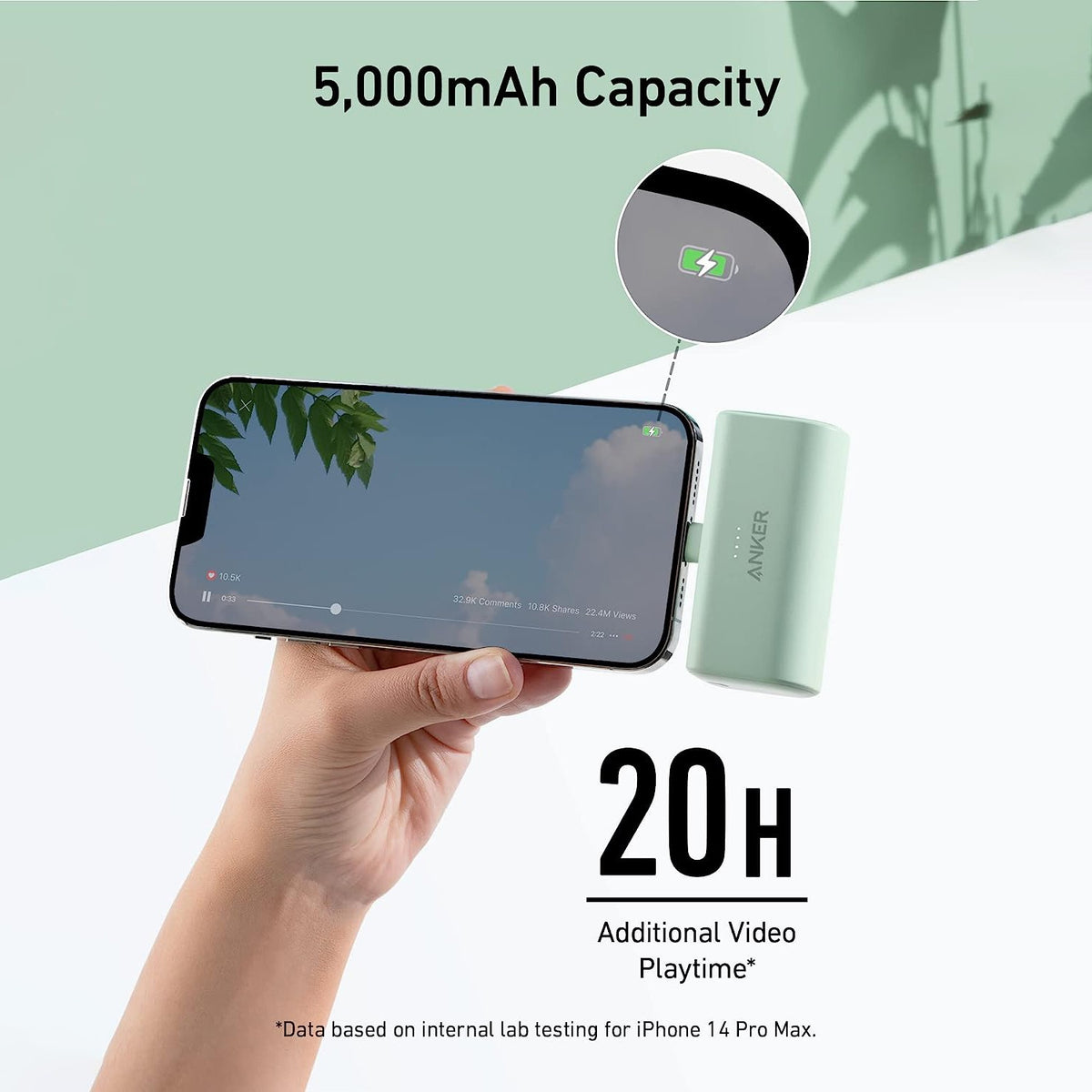 Anker Nano Power Bank  with 5000mAh Capacity