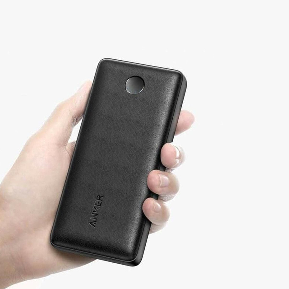  someone is holding black Anker PowerCore Select 20000mAh Power Bank  