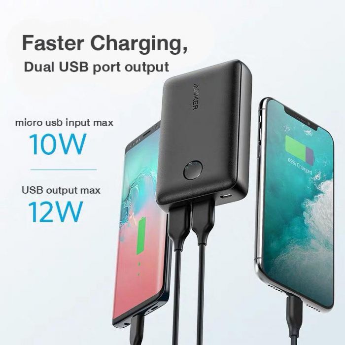 Anker PowerCore Select 10000mAh Portable Power Bank with fast-charging, dual USB port output