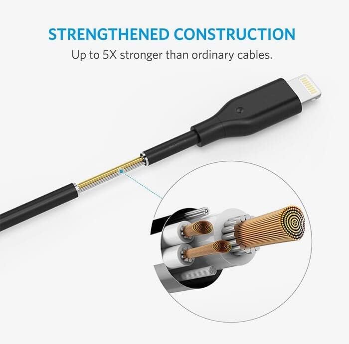 Anker PowerLine Select+ USB-A to Lightning Cable, Fast Charging, 6ft (1.8m) - A8013H12 Anker PowerLine Select+ USB-A to Lightning Cable, Fast Charging, 6ft (1.8m) - A8013H12
