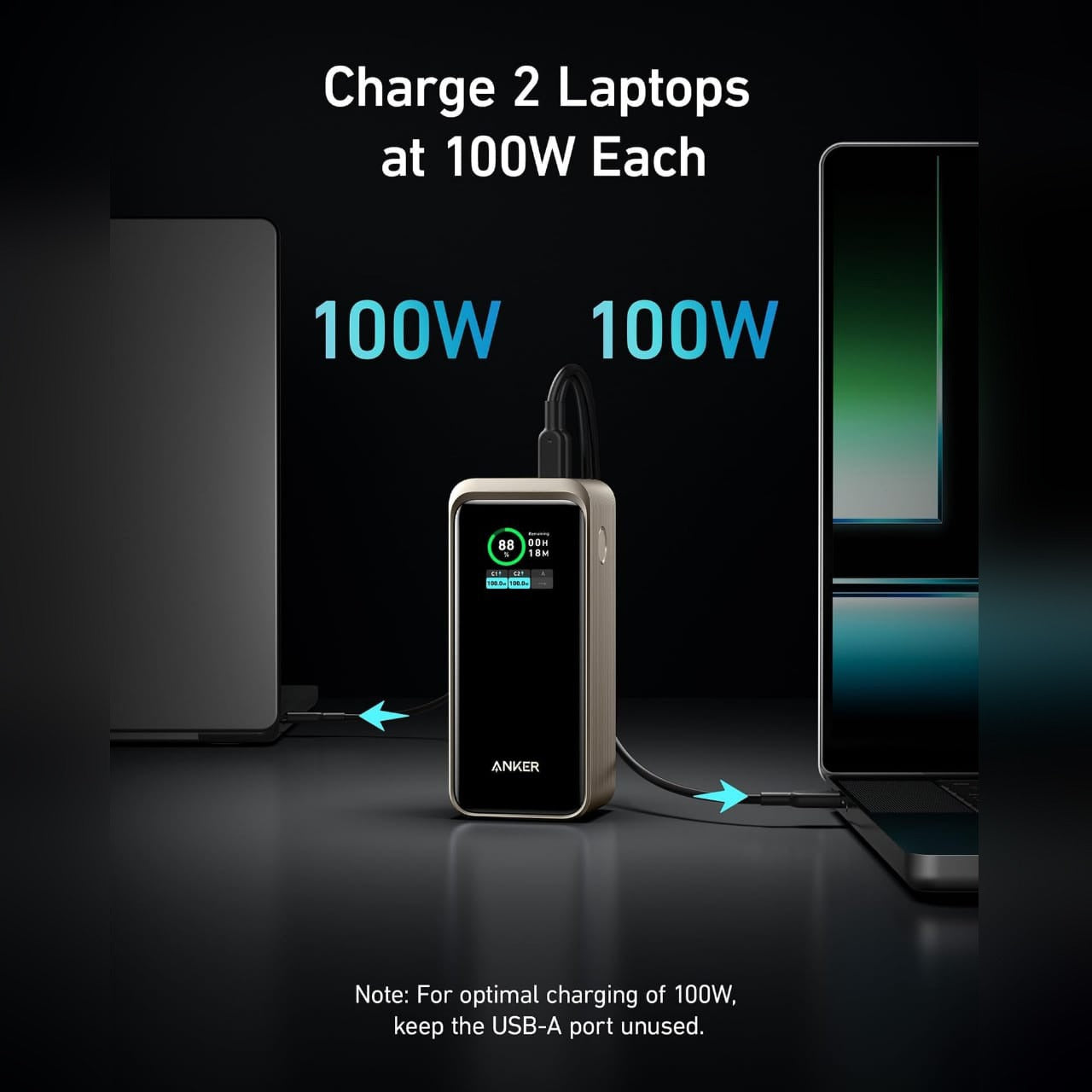 Charging Laptops Using Anker Prime 20,000 mAh Power Bank (200 W).