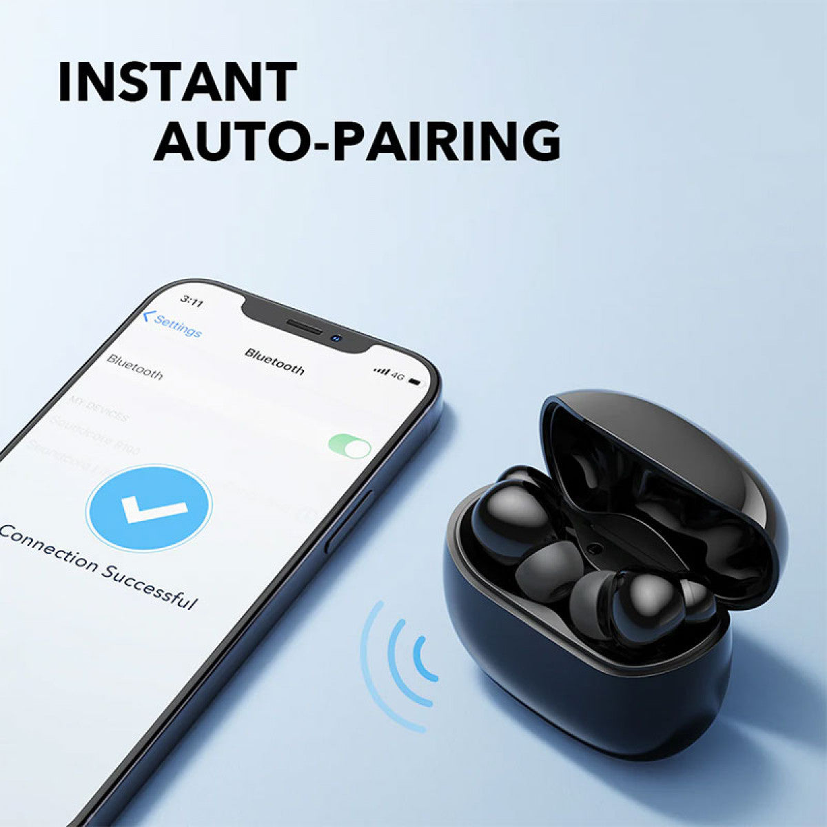 Anker Soundcore True Wireless Earbuds R100 placed next to a mobile phone