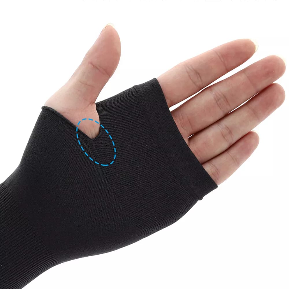 A Person is Wearing Arm Sleeves.