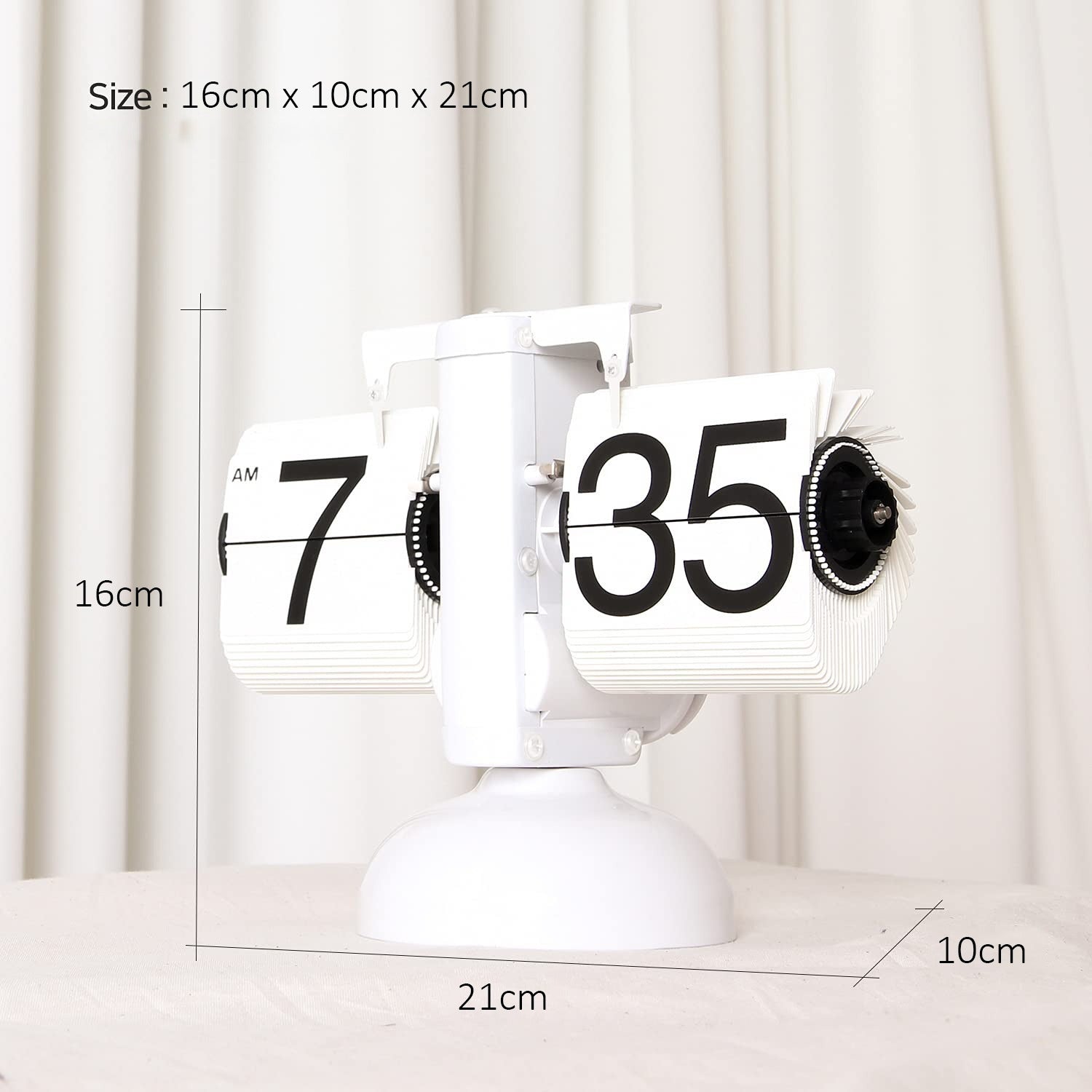 Retro Flip Clock Table Clock Digital with Quartz Movement, Automatic Flip Clock Mechanical Clock, Decoration Table Clock for Living Room, Office, Collection (WHITE Retro Flip Clock Table Clock Digital with Quartz Movement, Automatic Flip Clock Mechanical Clock, Decoration Table Clock for Living Room, Office, Collection (WHITE