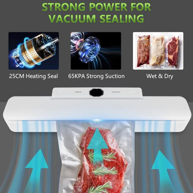 With strong power, the Automatic Food Vacuum Sealer