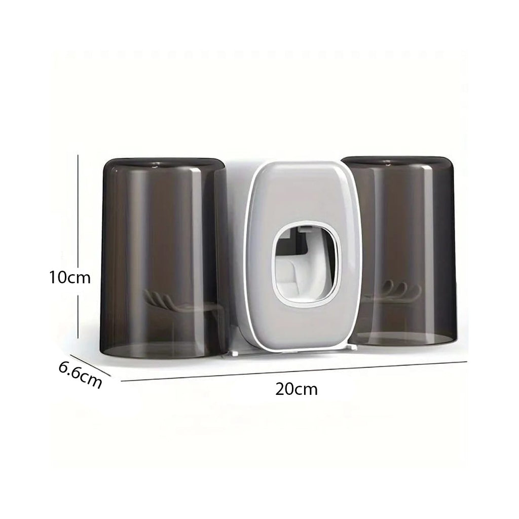 Automatic Toothpaste Dispenser, Two Cups Toothbrush Holder Stand Organizer Rack Automatic Toothpaste Dispenser, Two Cups Toothbrush Holder Stand Organizer Rack