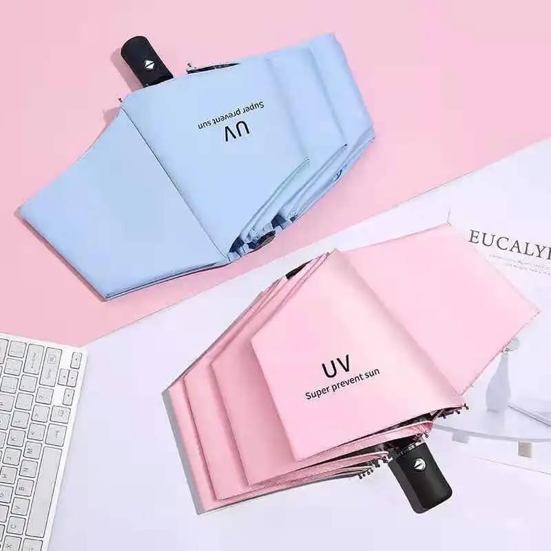 Automatic Umbrella in Pink and Light Blue Color.