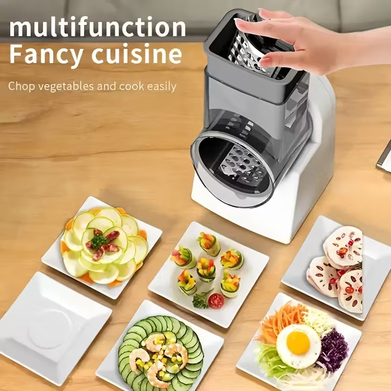 A Person is Operating Automatic Vegetable Cutter Chopper Machine.