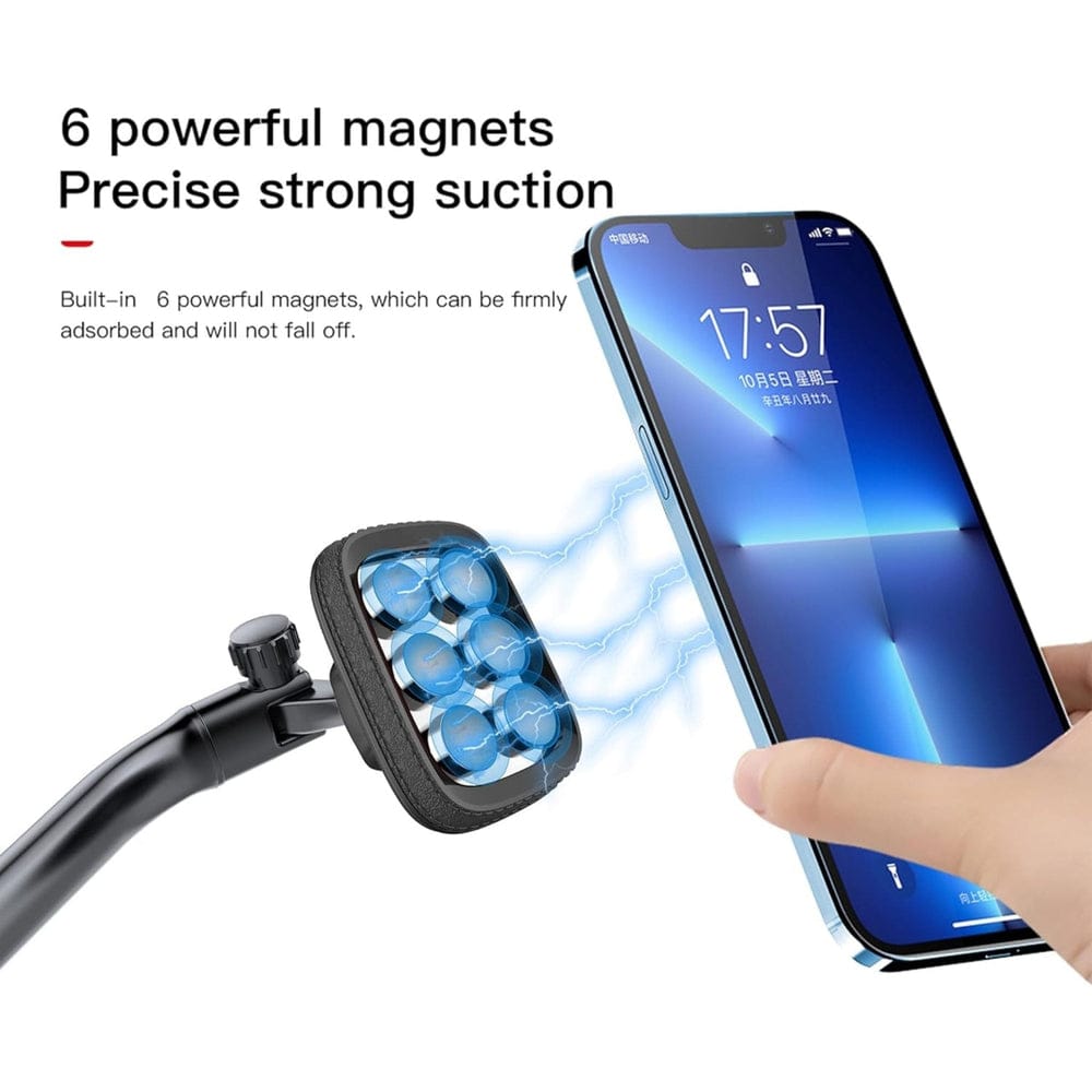 Magnets of BRAVE N52H Foldable Magnetic Car Phone Holder Attracts a Phone.