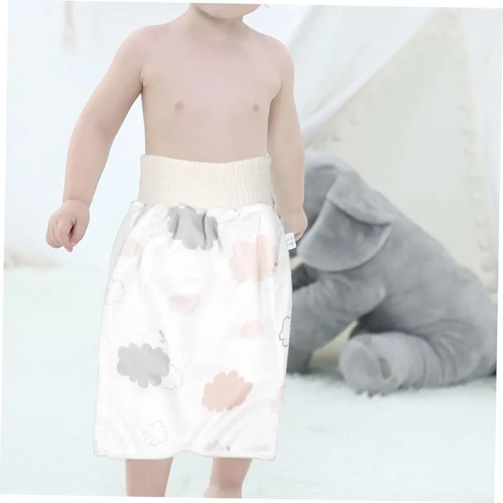 A Baby Is Wearing Baby Cloth Diaper Skirts/Shorts.