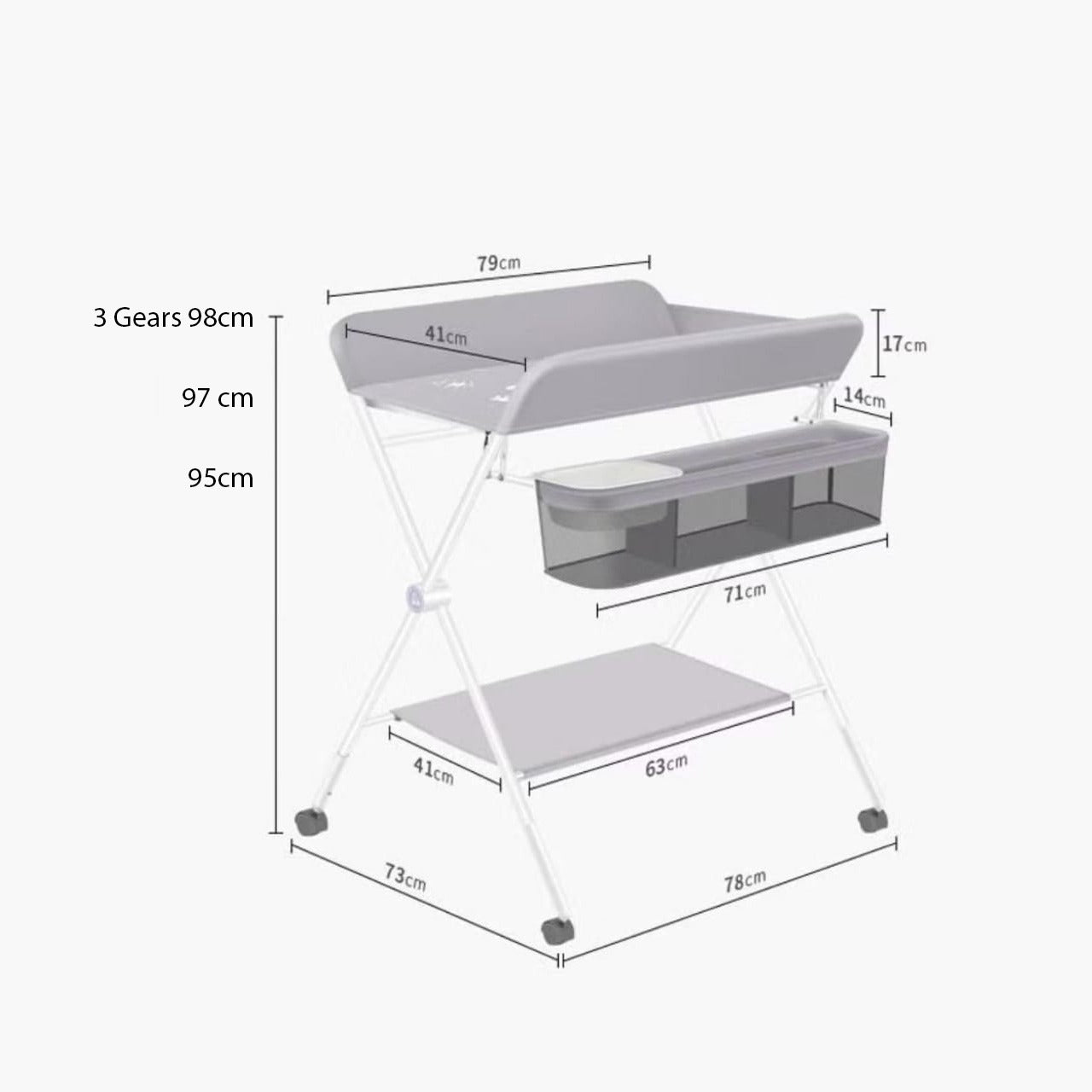 Size Of Baby Diaper Changing Station.