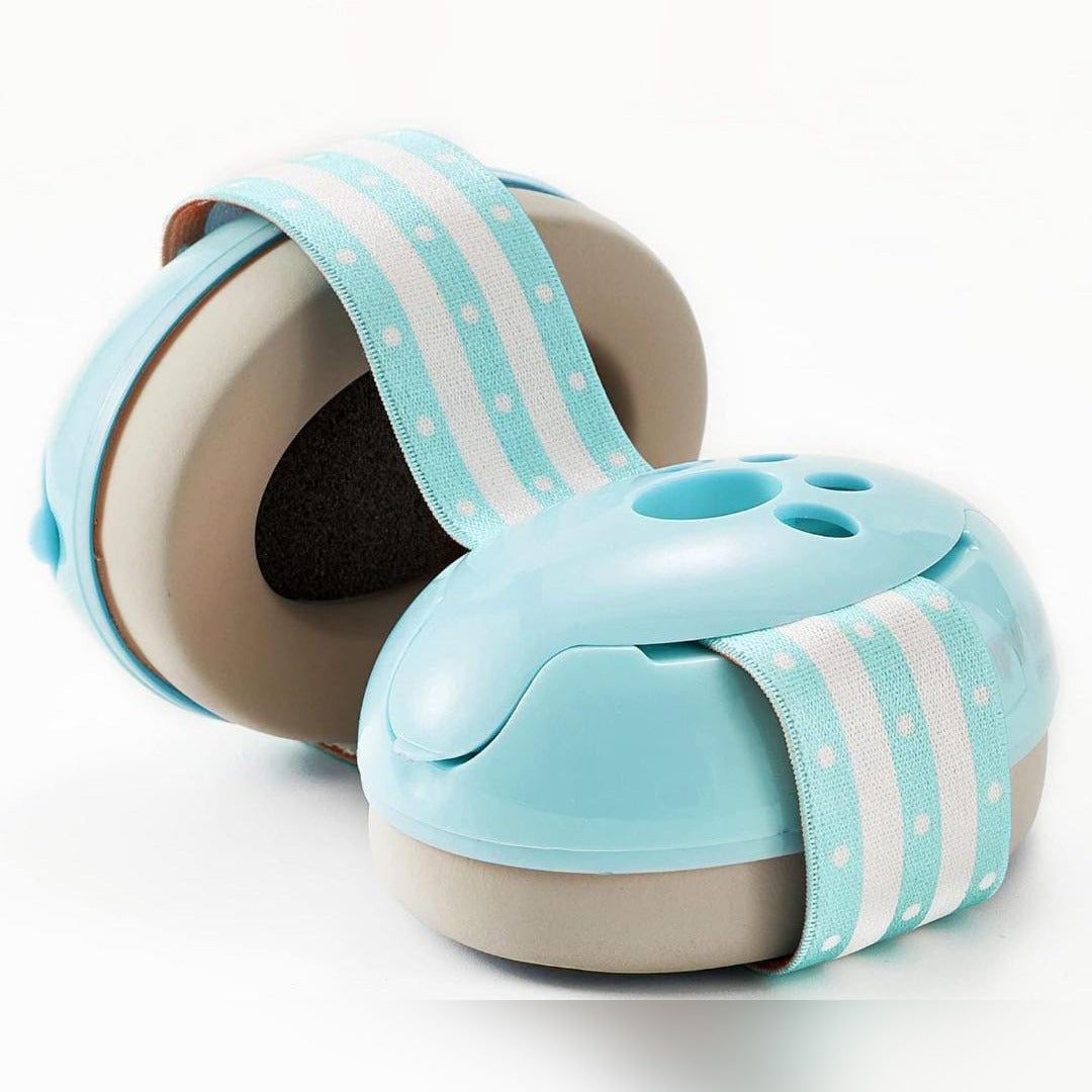 A Baby Ear Muff in Blue Color.