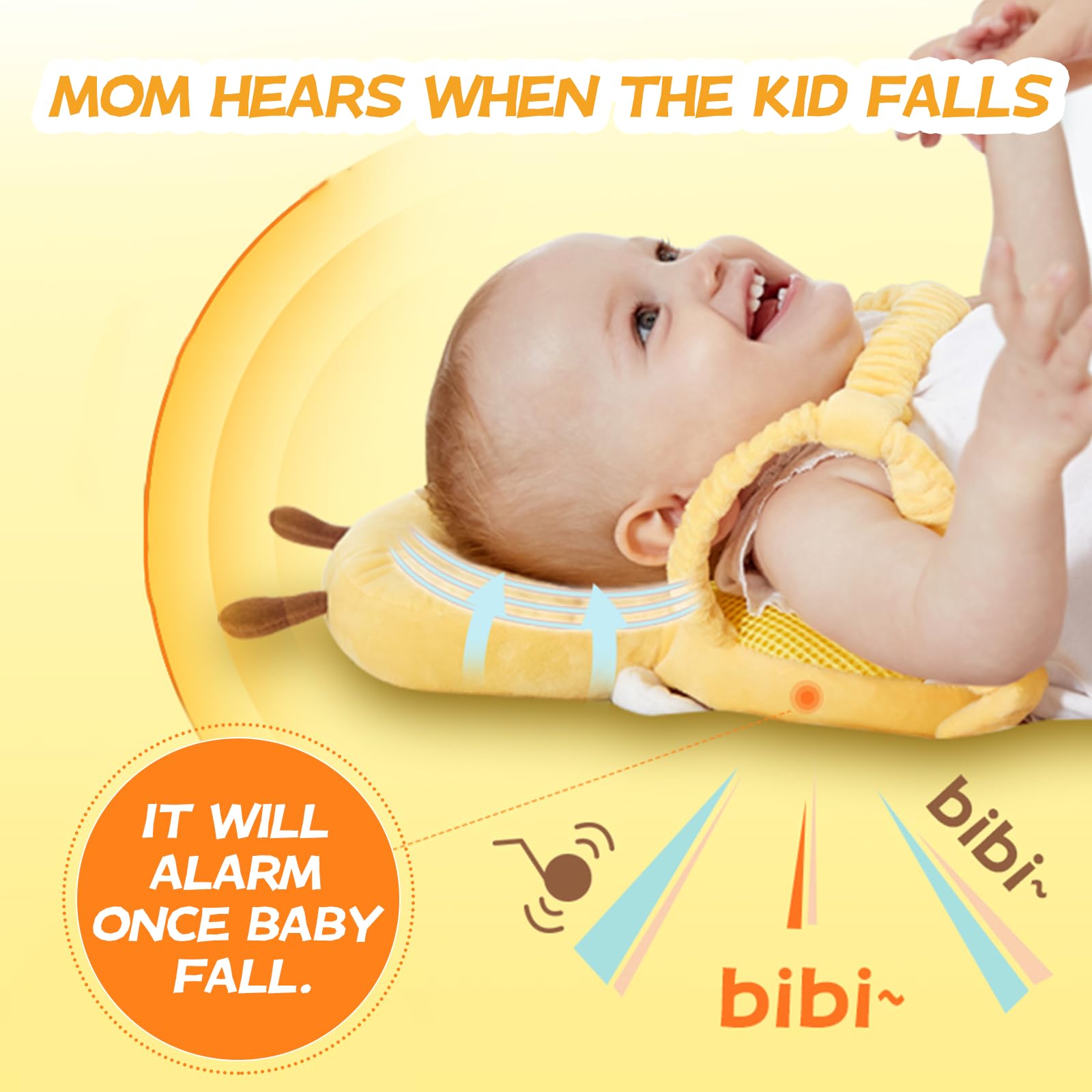  .A Baby is Fallen and is Protected with Baby Head Protector Pillow