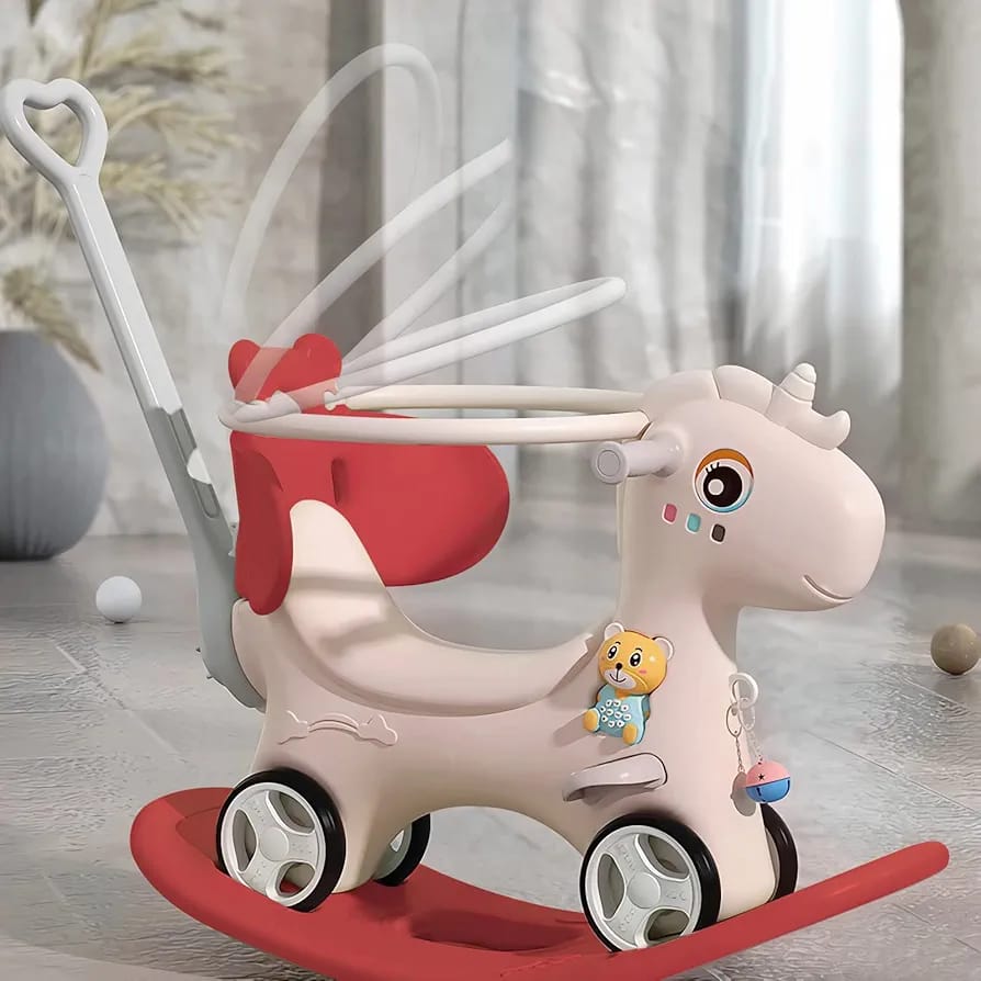 Baby Rocking Horse, Unicorn Stroller Type Horse Rider With Musical Toy For Toddler