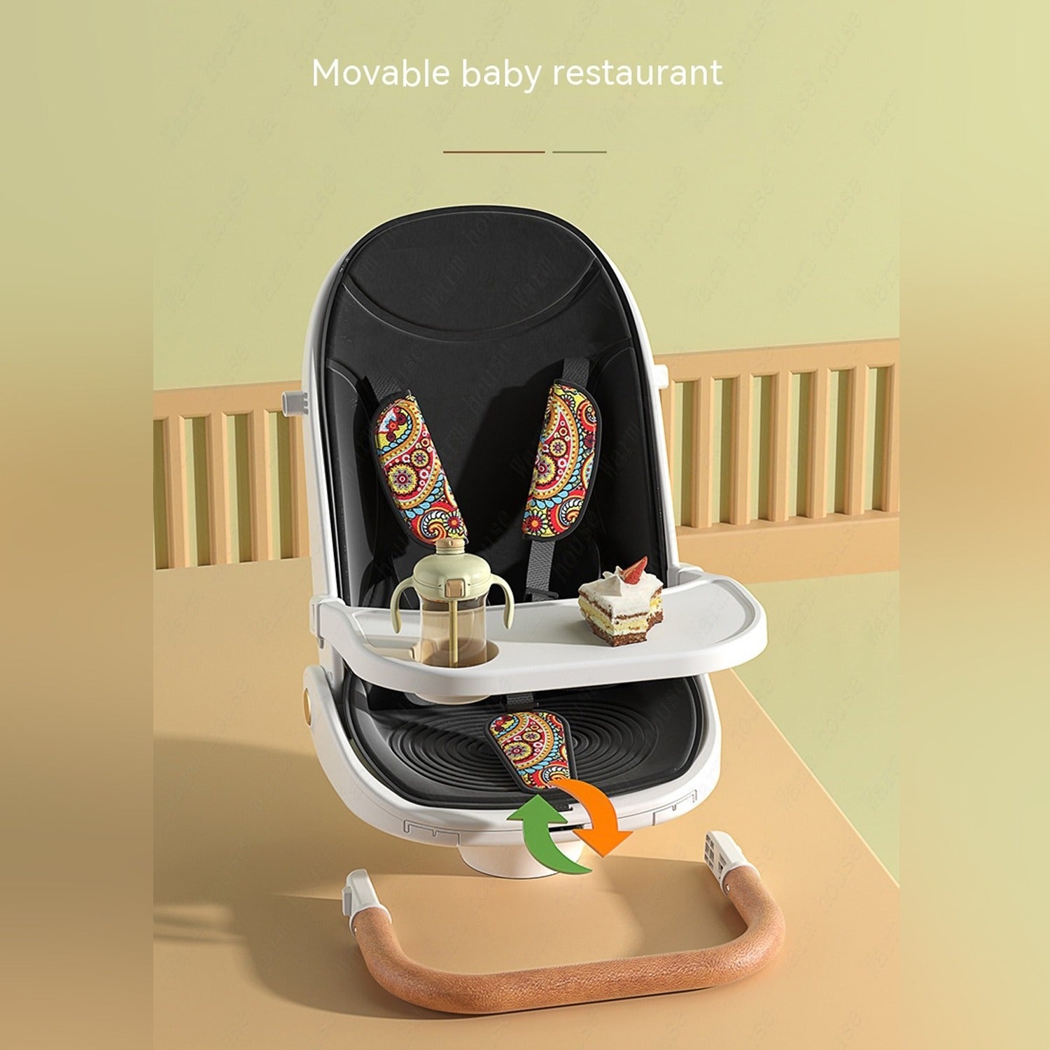 Baby Stroller With Dinner Plate.