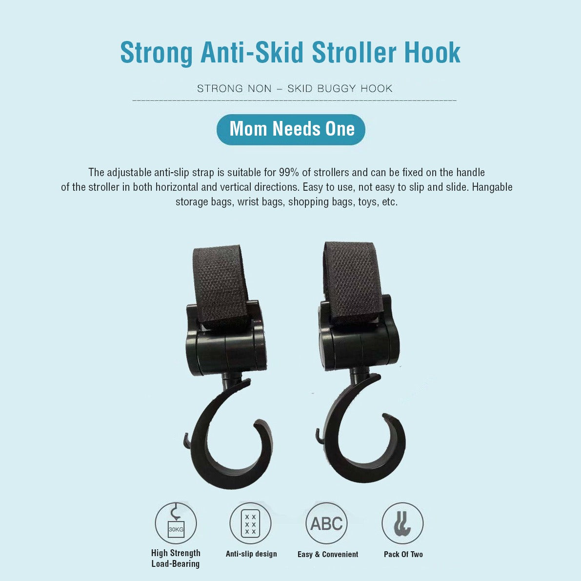 Baby Stroller Hook For Diaper Bags.