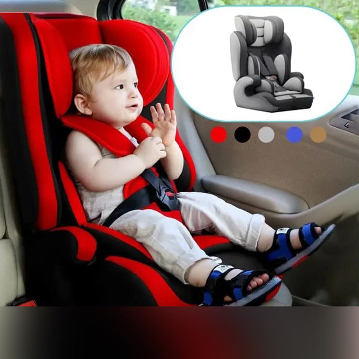 A Baby is Sitting in a Baby to Toddler Car Seat.