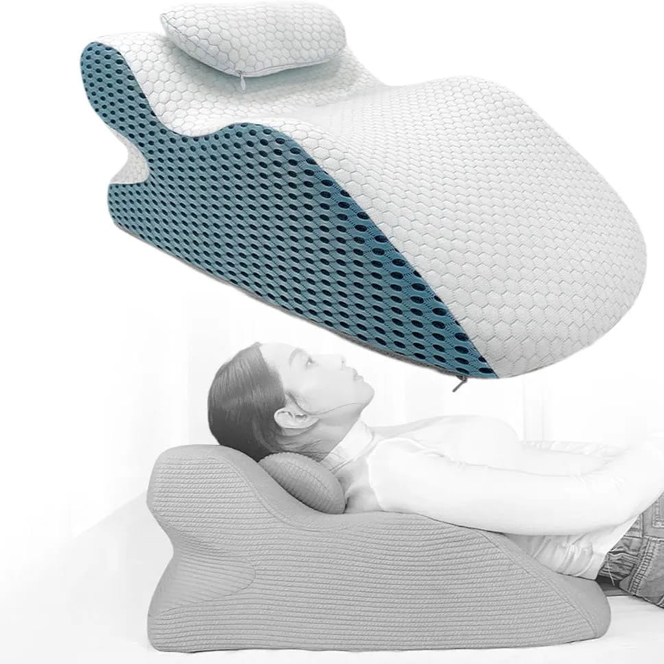 A Women is Resting On the Backrest, Facedown Pillow.