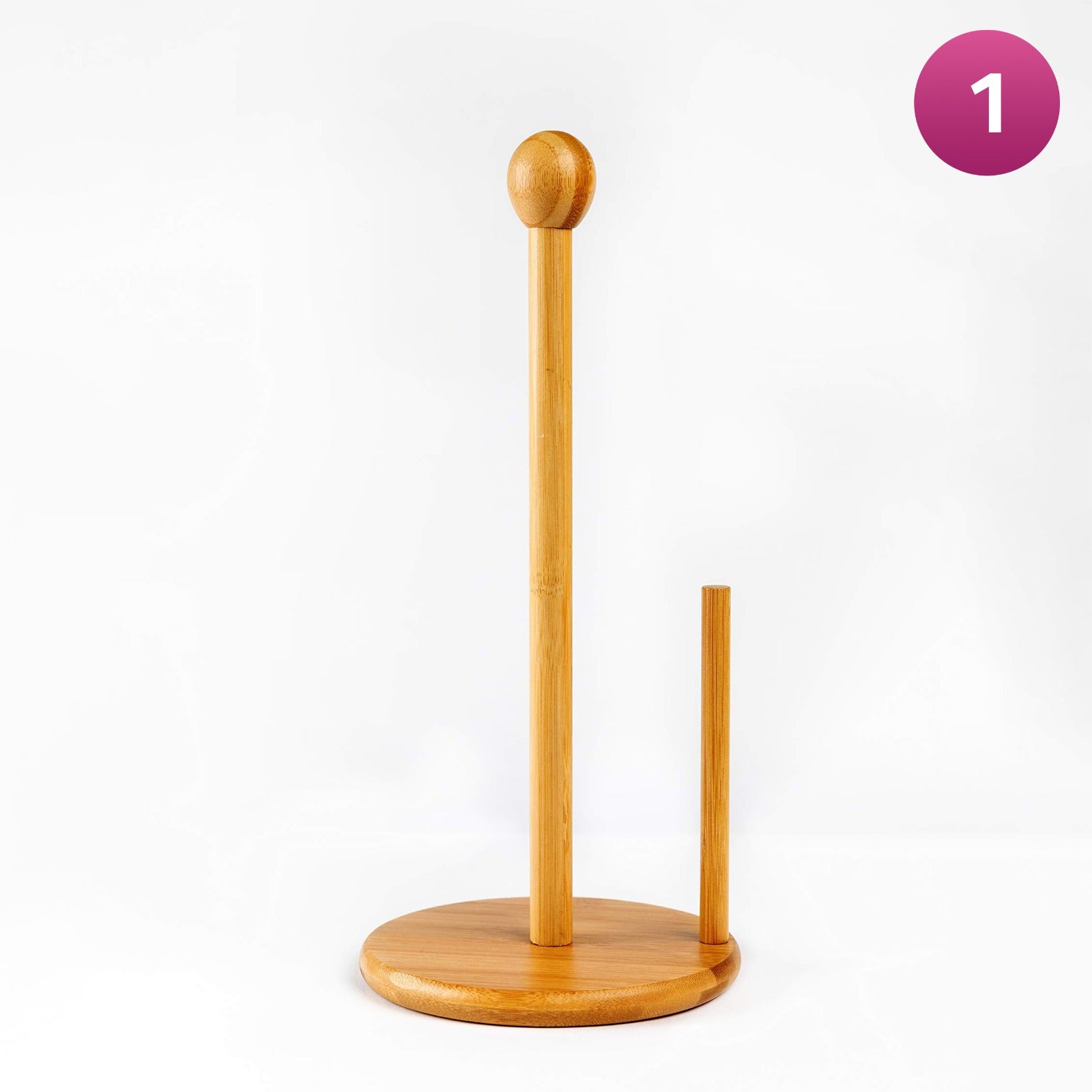 Bamboo Round  Paper Towel Holder