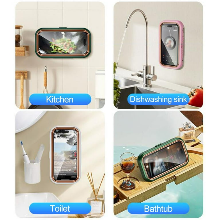 Bathroom Waterproof Mobile Phone Holder, Wall Mounted Shower Touch Screen Phone Case Bathroom Waterproof Mobile Phone Holder, Wall Mounted Shower Touch Screen Phone Case