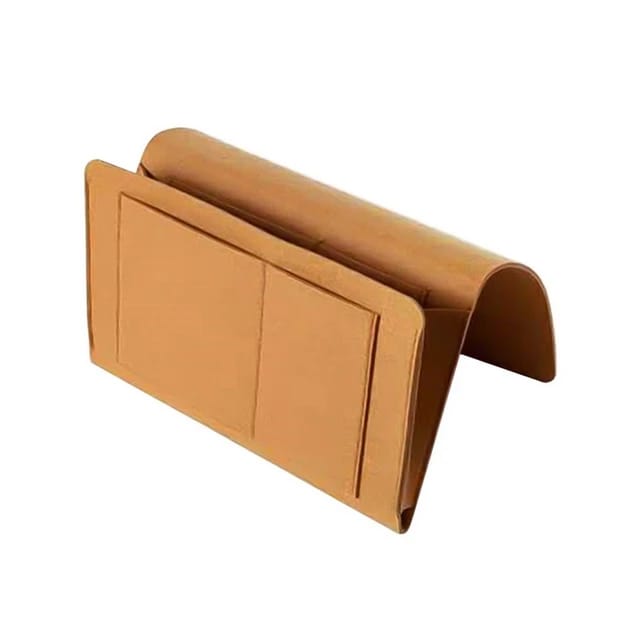 Felt Bedside Storage Bag in brown color